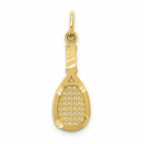 10k Yellow Gold Racquetball Racquet Pendant