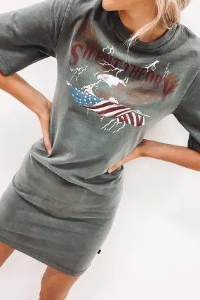 Deliberate Tee Dress Charcoal