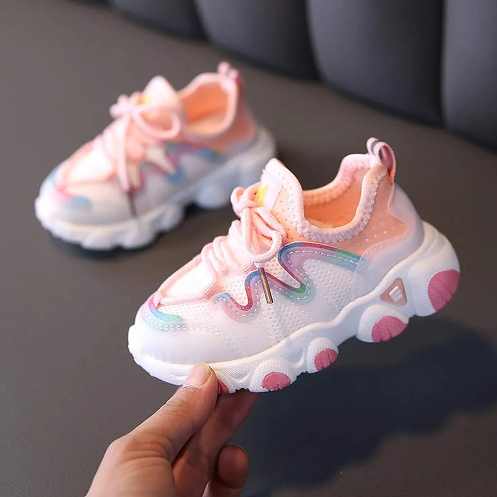 Girls Boys Shoes Kids Sneakers Lace-up Tennis Running Shoes Casual Lightweight Breathable Classic Boys Shoes Size 11