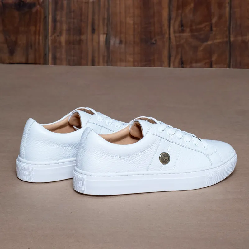 Kingsley Heath S Round Nguni Trim Sneaker White/Brass/White
