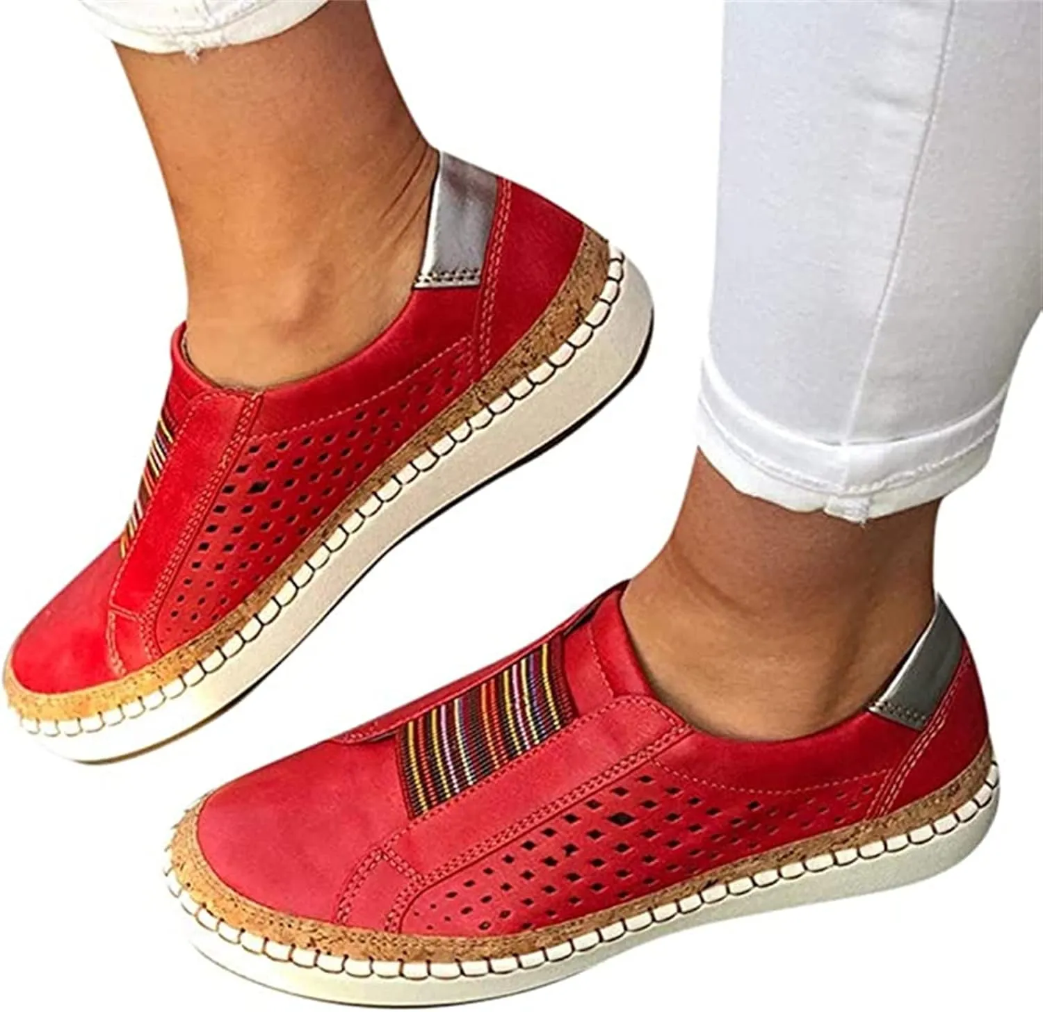 Ladmiple Womens Shoes Dressy Casual Loafers Slip on Fashion Canvas Sneakers Low Top Fashion Comfortable Walking Shoes