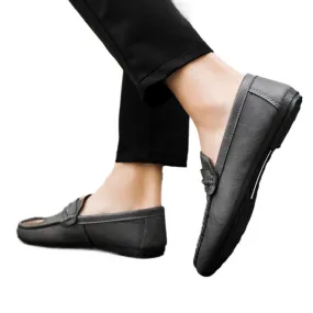 Low-top summer British style wear-resistant leather surface Loafu Doudou shoes business high-end lightweight soft surface simple style formal men