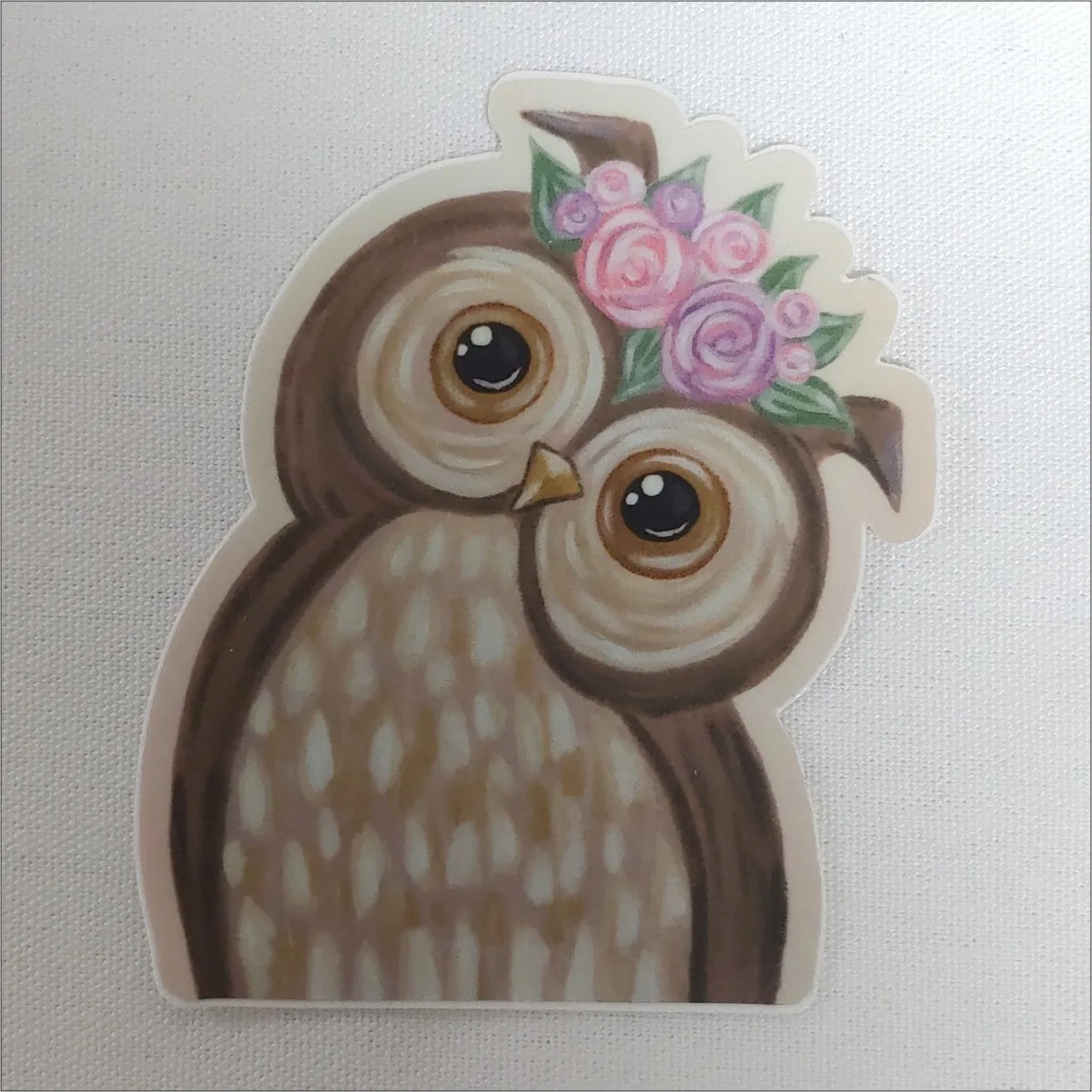 Owl Feathers on Head Weather Resistant Sticker