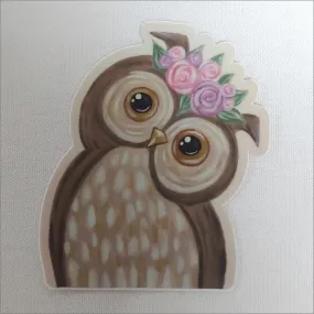 Owl Feathers on Head Weather Resistant Sticker