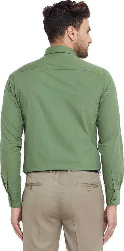 Plain green formal shirt