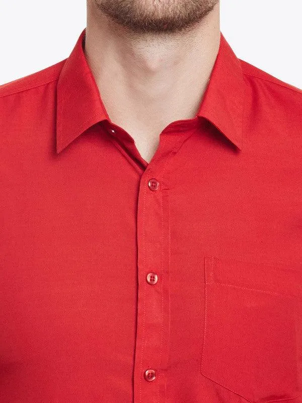 Plain red formal shirt