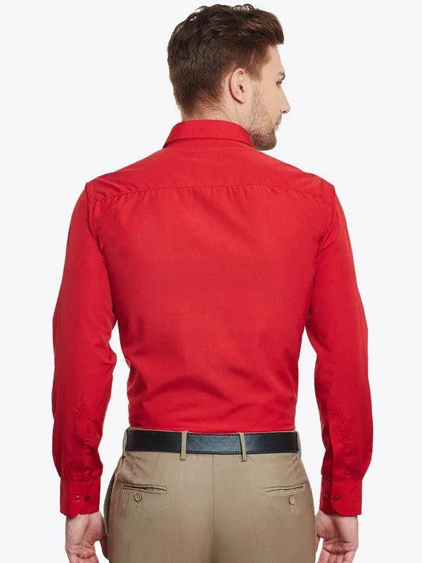Plain red formal shirt