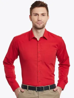 Plain red formal shirt