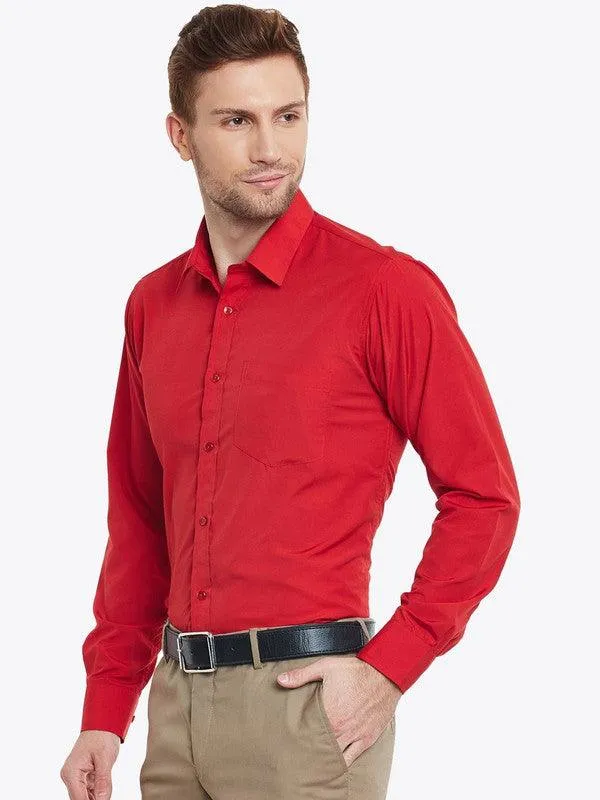Plain red formal shirt