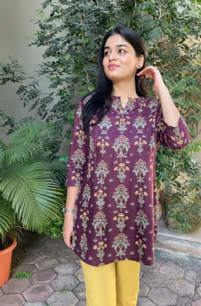 Purple Floral Print Top