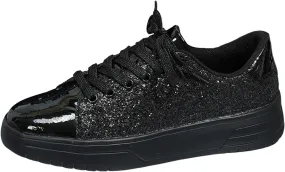 Rhinestone Sneakers for Women Women's Glitter Sneakers Shiny Sequin Tennis Rhinestone Bling Lace Up Shoes Fashion Sneakers