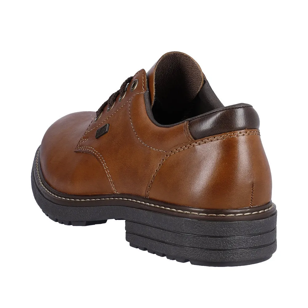 Rieker 33101-24 Mens Brown Leather Water Resistant Lace Up Shoes
