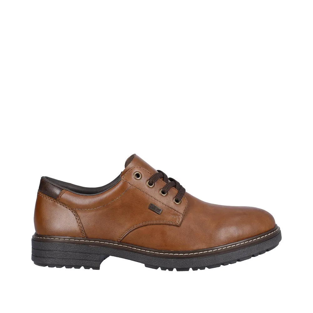 Rieker 33101-24 Mens Brown Leather Water Resistant Lace Up Shoes