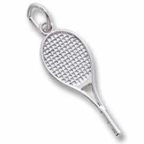 Tennis Racquet Charm In Sterling Silver