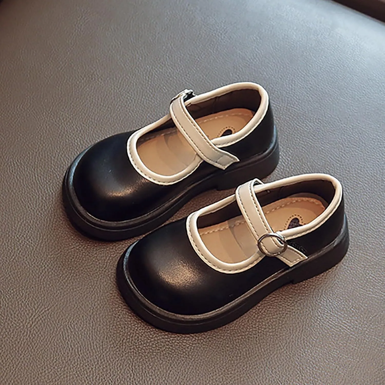 Toddler Girls Mary Jane Dress Shoes Flower Kid Shoes Baby Girls School Oxford Flats for Wedding Party Shoes