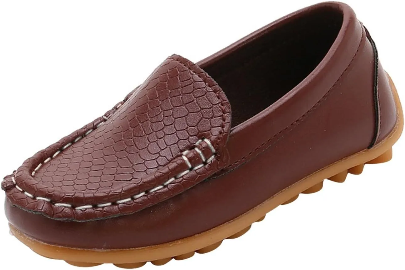Toddler Little Kid Boys Girls Soft Slip On Loafers Dress Flat Shoes Boat Casual Shoes Noisy for Kids