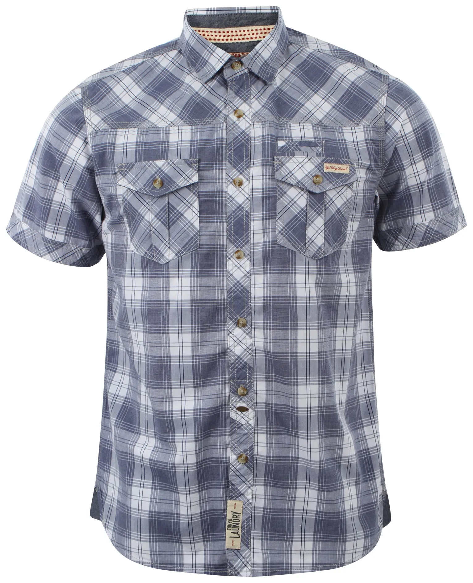 Tokyo Laundry Barroso blue short sleeved shirt