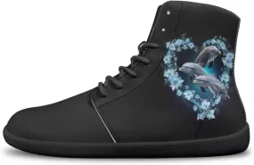 Women Men Running Shoes High Top Barefoot Sneakers Leather