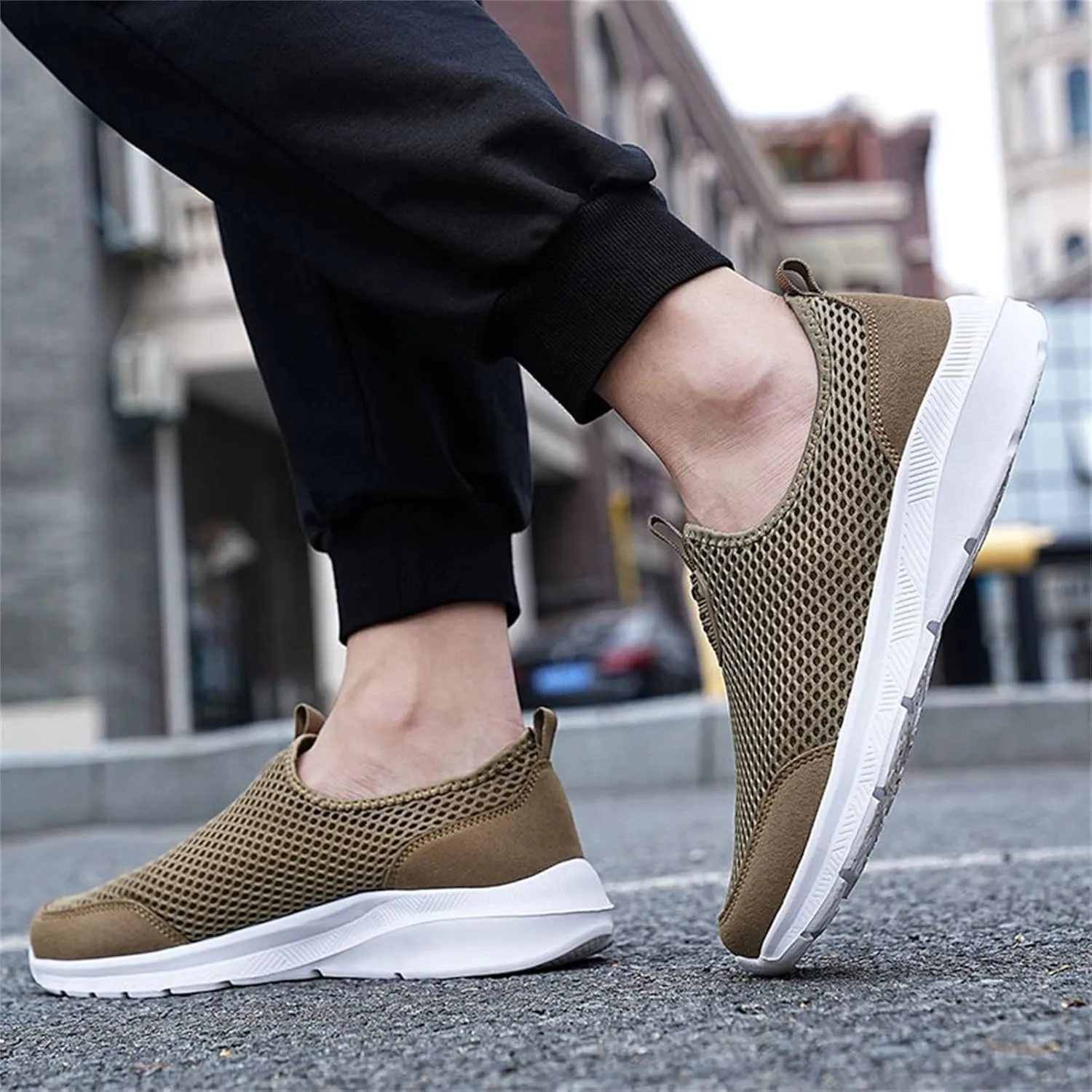 Women's Fashion Sneaker Mesh Slip On Black Non Slip Shoes for Women Comfortable Cheap Running Shoes Canvas Loafers Women Shoes Cute Sneakers for Women