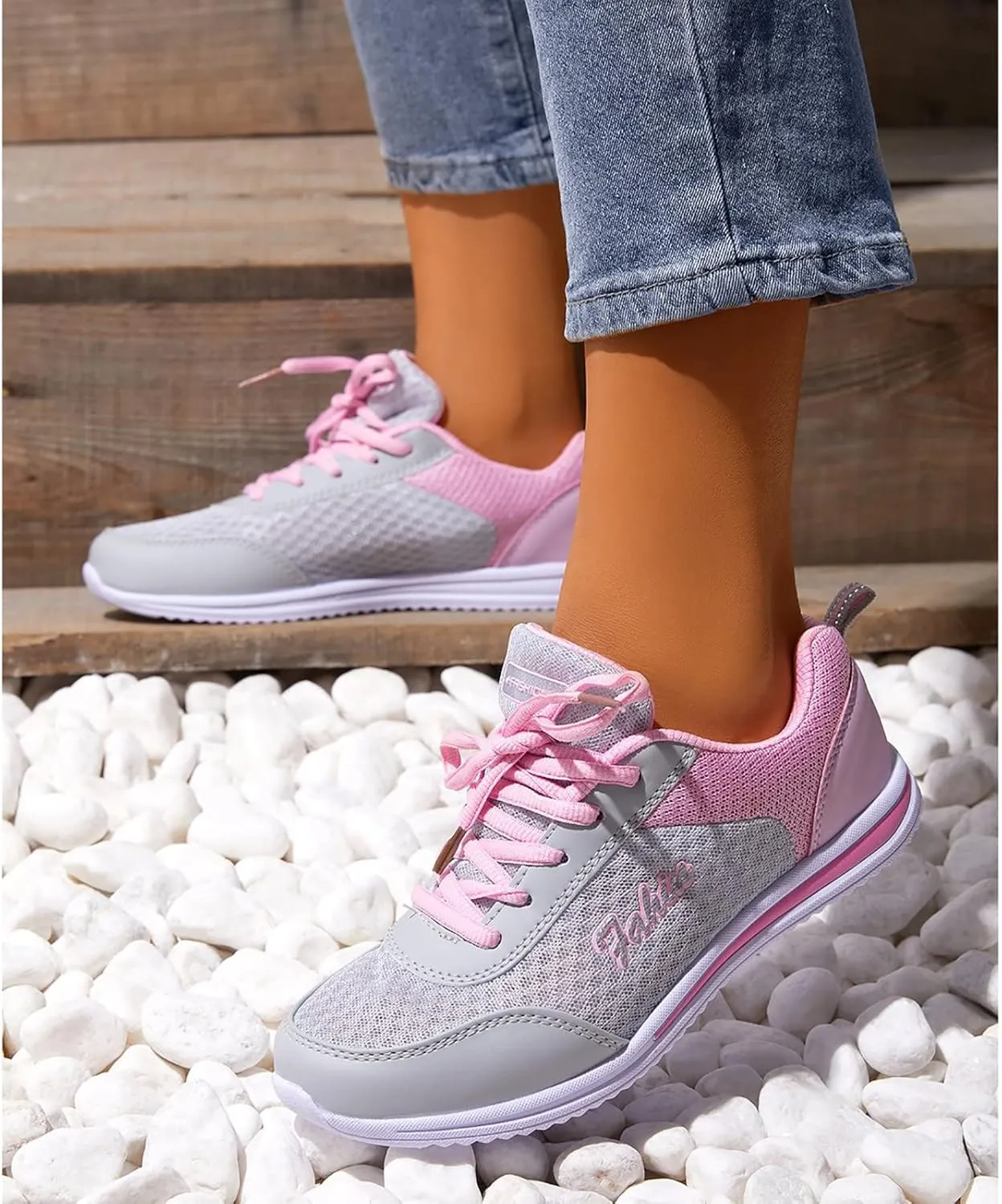 Women's Fashion Sneaker Mesh Slip On Black Non Slip Shoes for Women Comfortable Orange Tennis Shoes for Women Black Loafers Shoes Women Leather Sneakers