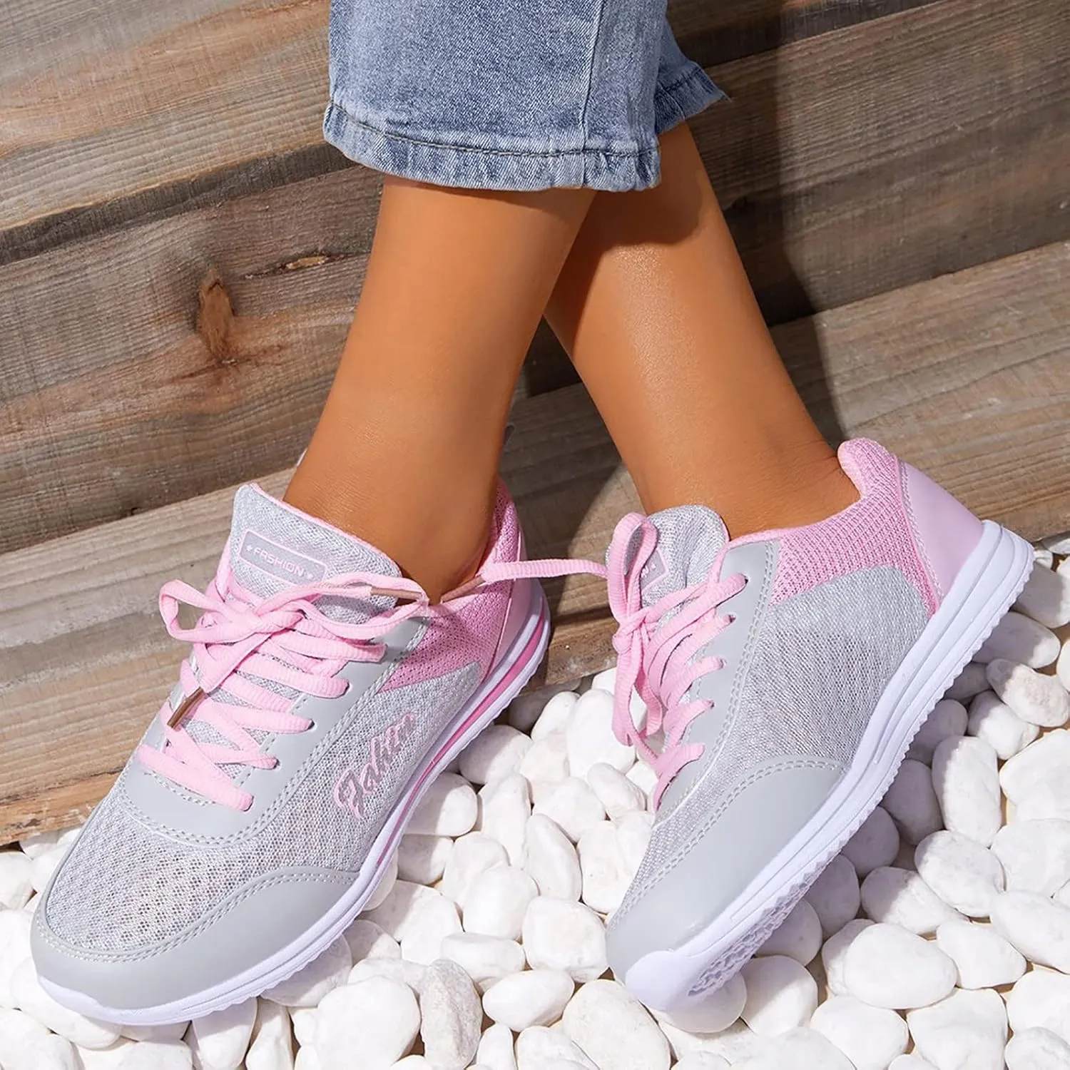Women's Fashion Sneaker Mesh Slip On Black Non Slip Shoes for Women Comfortable Orange Tennis Shoes for Women Black Loafers Shoes Women Leather Sneakers